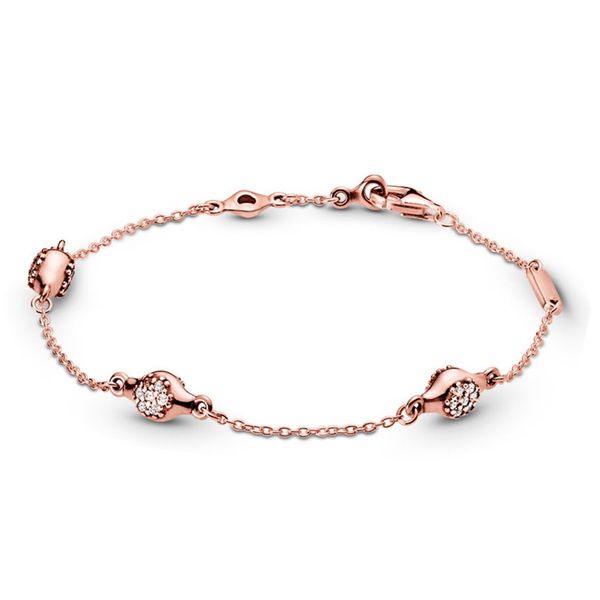 

wholesale-cz diamond bracelet 925 sterling silver plated 18k gold plated rose gold for pandora jewelry with original box fashion ladies, Golden;silver