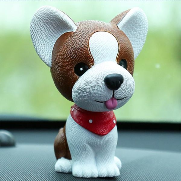 

car decoration shake head cartoon dog model toy ornament resin auto dashboard trim accessories adornment gifts 5x5x9.3cm