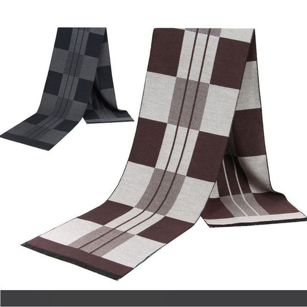 

2018 men boys plaid scarf male work out shawl wrap neckerchief gift father luxury imitation cashmere warm spring autumn scarves, Blue;gray