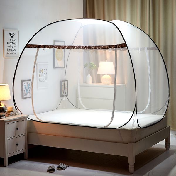 

portable folding mosquito net mongolian yurt insert mesh bed canopy moustiquaire blue foldable tent bed klamboe nets25