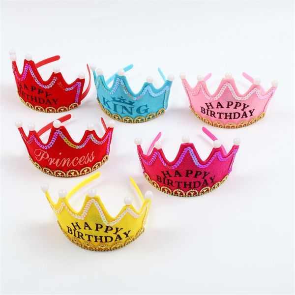 

children's birthday party dress up supplies hat prince princess crown cake led light hoop headdress birthday hat