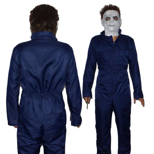 

halloween movie theme costume cosplay mens jumpsuits scary props full pants stagewear, Black;red