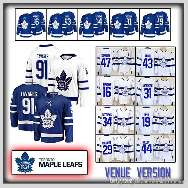 

91 John Tavares 2018 new Toronto Maple Leafs jersey 34 Auston 16 Mitch Marner 29 william nylander Hockey Jerseys