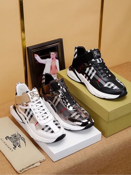 

the latest star of the same style, high-end luxury men's casual sneakers vintage design style platform men's shoes size: 38-45, Black