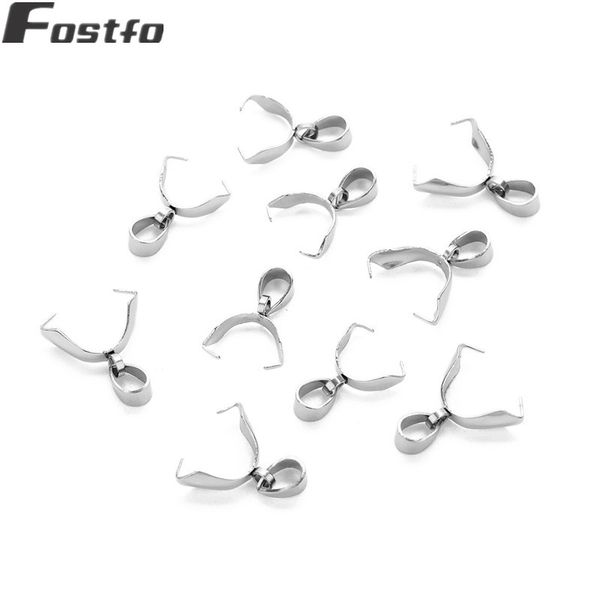 

fostfo20pcs/lot stainless steel pendant clips pinch bail clasps buckle charm necklace hook connector for diy jewelry accessories, Blue;slivery