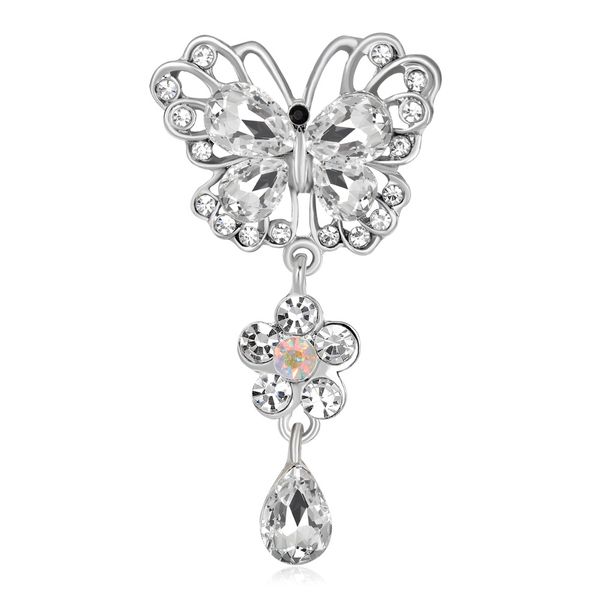 

rhinestone выдолбленного бабочка украшение мода стекла кулон оптовых брошей ювелирных изделий, Gray