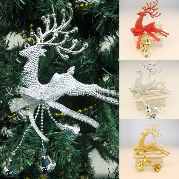 

home christmas tree ornament deer chital hanging xmas baubles party decoration deer christmas reindeer with bell trumpet 2016