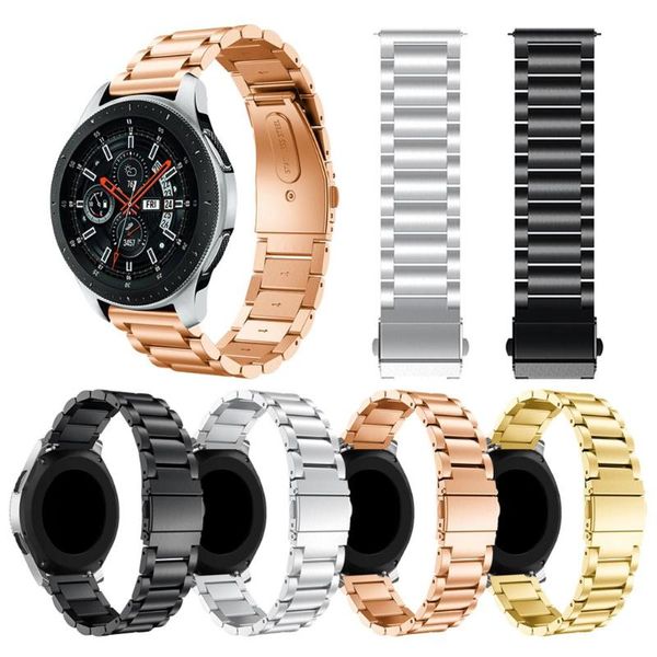 

watchband sets for samsung galaxy watch 46mm bands 22mm stainless steel metal bracelet wrist strap, Black;brown