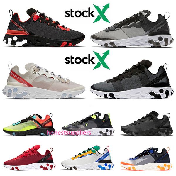 

2020 soft react element 55 undercover x mens womens running shoes brand sneakers triple a black do it white off new designer trainers