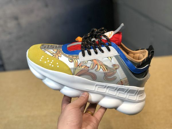 

2019 New Best Quality Chain Reaction Love Sneakers Sport Fashion Luxury Designer Casual Shoes Trainer Lightweight Link-Embossed Sole 36-45