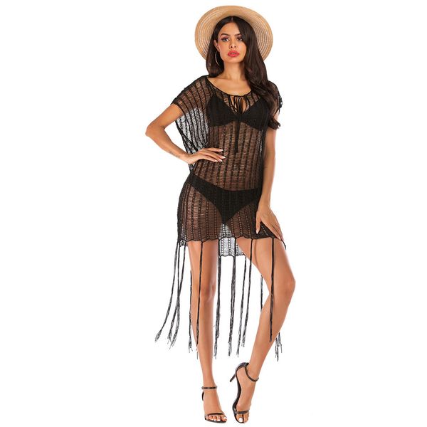 

womens summer beach beachwear swimwear bikini wear cover up kaftan mini dress beach bathing suit knitting mesh dress l5#, Blue;gray