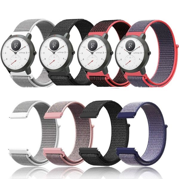 

for nokia steel hr band strap 18 20mm quick release nylon watchbands wrist strap for nokia withings steel hr 36mm 40mm watchband, Black;brown