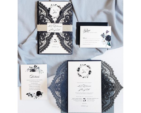 

250 et du ty blue wedding invitation floral la er cut invitation for wedding r vp card detail card