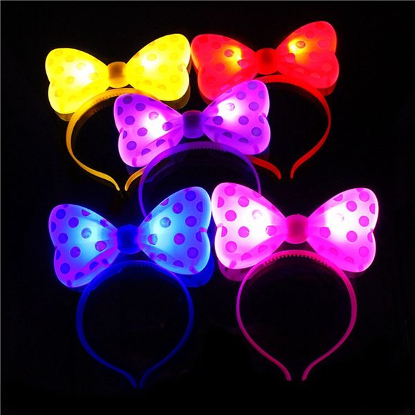 

led light headband bow children bowknot craft headband baby birthday girl hair scarf accessories party butterfly decorations diy