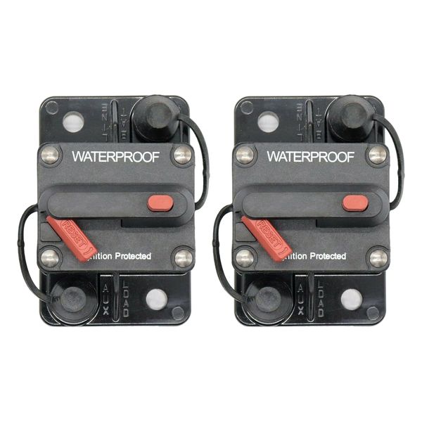 

2x manual reset circuit breaker 12v/32v car auto boat audio stereo fuse 30a 80a