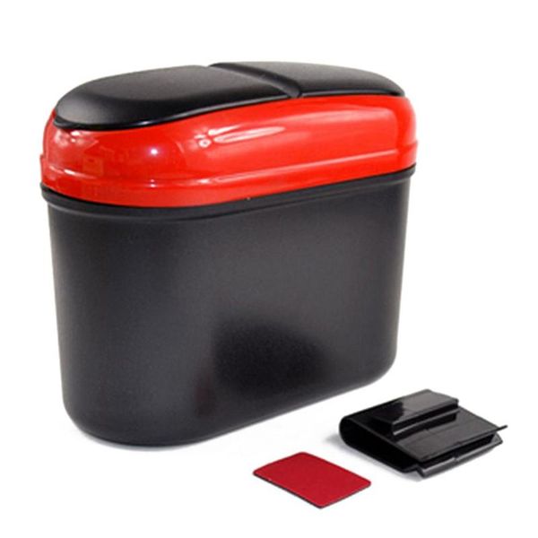 

stylish dual side lid car vehicle plastic trash can garbage bin storage box
