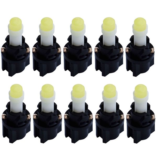 

10x t5 w1.2w w2x2.6d cob led клин с twsit замок держатель авто лампы белый синий красный зеленый желтый приборной панели приборной панели св