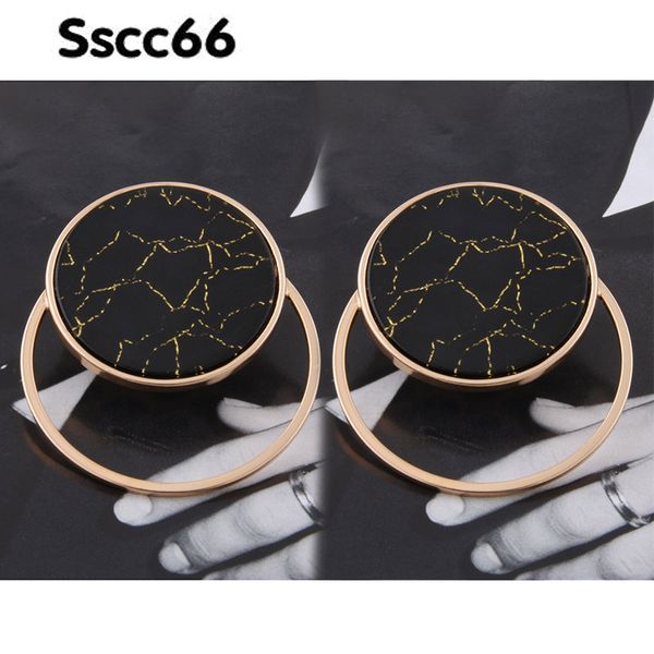 

sscc66 flash resin earrings round big charm earring zinc alloy large brinco ear brand earrings accessories oorbellen gift 2018, Silver