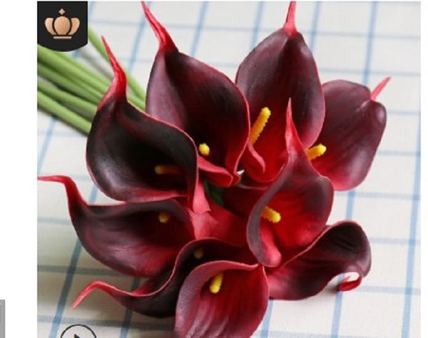 

2020 home decoration flower pu single mini calla living room decoration artificial flower wholesale high grade wedding decora