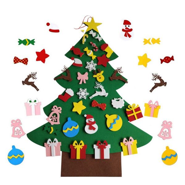 Diy Felt Christmas Tree Set Kit With Removable Ornaments Felt Xmas
