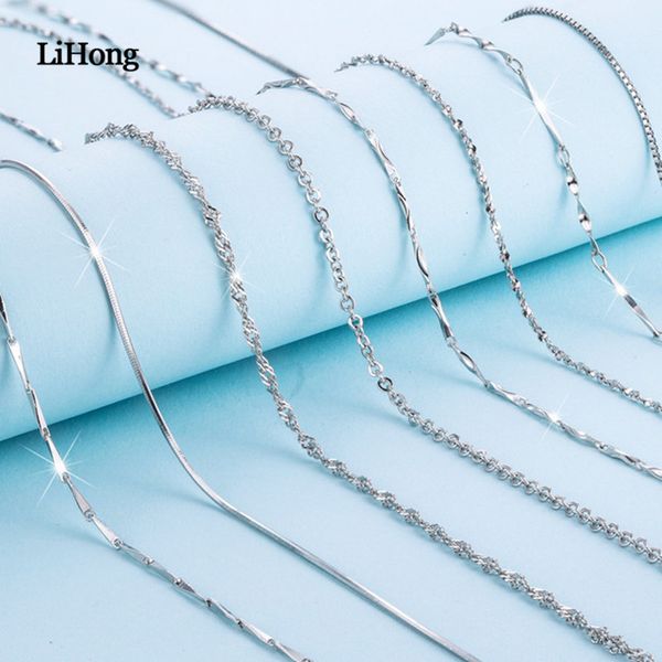 

classic basic chain 100% 925 sterling silver lobster clasp adjustable necklace chain fashion jewelry for women 45cm