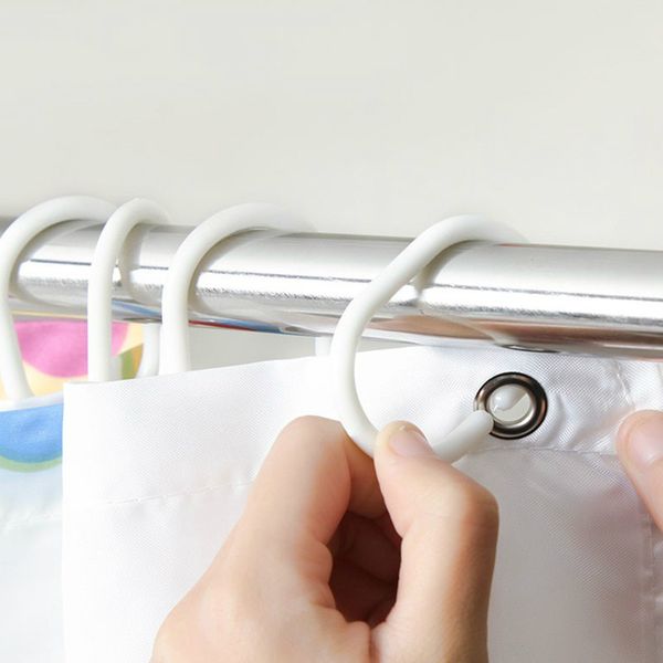

practical shower curtain hook hanger ring bath drape loop clip glide convenient replacement bathroom accessor c1061 a