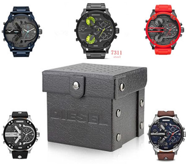 

2020 dz brand luxury mens watches designer man military sports diesels watch men's fashion wristwatches royal oak reloj big dial, Slivery;brown