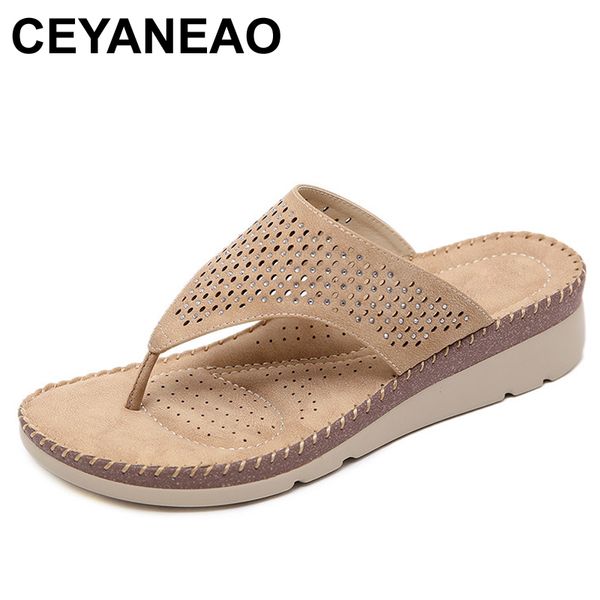 

ceyaneao summer flip flops slip-on platform wedge slippers with closed toe andartificial rhinestones women's casual fashion shoe, Black