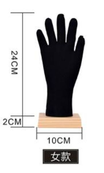 nero 2410 cm femminile pvc magne schizzo manichino a mano puntelli per manicure modello di guanto gioielli per sport da corsa corpo halloween 1 paio c811