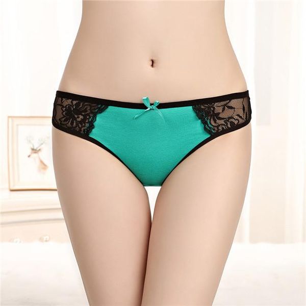 

2020 new pure cotton solid color lace thong no trace ladies thong ladies panties, Black;white