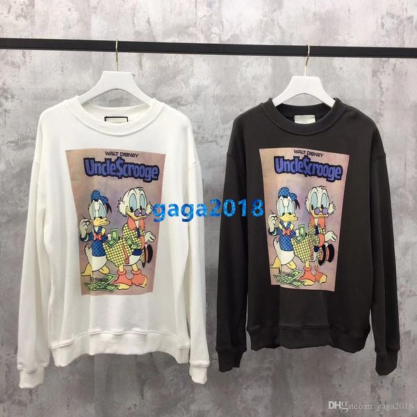 

высокого класса женщин девушки негабаритных толстовка мультфильм письмо мотив круглый вырез горловины длинные рукава блузка рубашка парижска, White