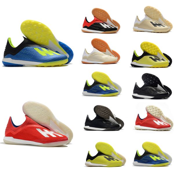 

new mens soccer shoes x tango 18+in ic tf turf indoor soccer cleats x 18 football boots durable scarpe da calcio us6.5-11