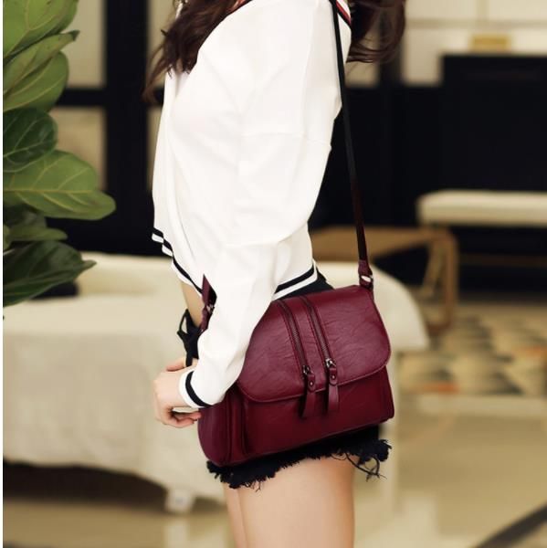 

women's retro sling shoulder bag from covelin, leather crossbody tote handbag