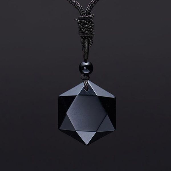 

energy lucky obsidian gifts vintage crystal jewelry simple necklace fabala, Silver
