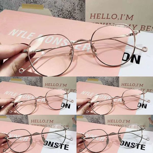 

gm plain female jenny gold myopia glasses anti-blue round frame myopia glasses light 2020 optical frame, Silver