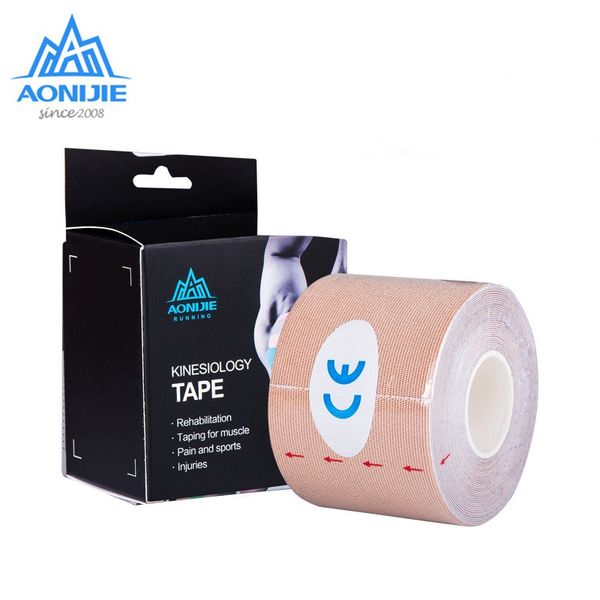 

aonijie elastic kinesiology tape waterproof care strain support gym accessories protection for outdoor sports, Black;blue
