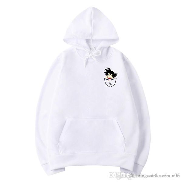

fashion mens character hoodies carton dragon ball printed mens designer pullover casual high street popular hoodies, Black