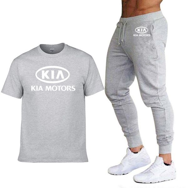 

fashion summer men t shirts kia motor car print hiphop casual cotton short sleeve mens t-shirt pants suit j