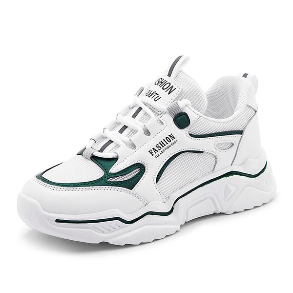 

green sneakers women 2020 breathable mesh casual shoes female fashion sneaker lace up high leisure women vulcanize shoe platform, Black