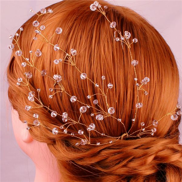 

bridal tiara handmade bride crystal gold headdress