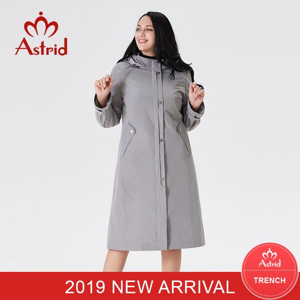 

2019 women trench coat spring jacket fashion long windbreaker solid color windproof temperament women jacket astrid as-6325, Tan;black