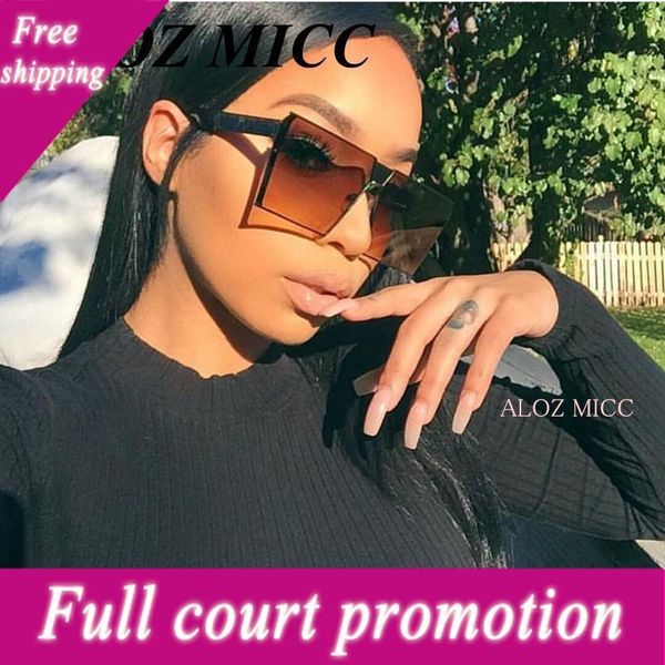 

aloz micc brand designer women square sunglasses men s unique oversize shield uv400 gradient vintage eyeglasses frames for women a014, White;black