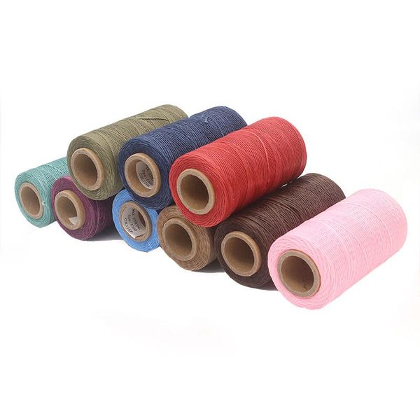 

5pcs/lot durable polyester leather sewing waxed thread cord for diy handicraft tool hand wax stitching repair cord 260m 150d 1mm, Black;white