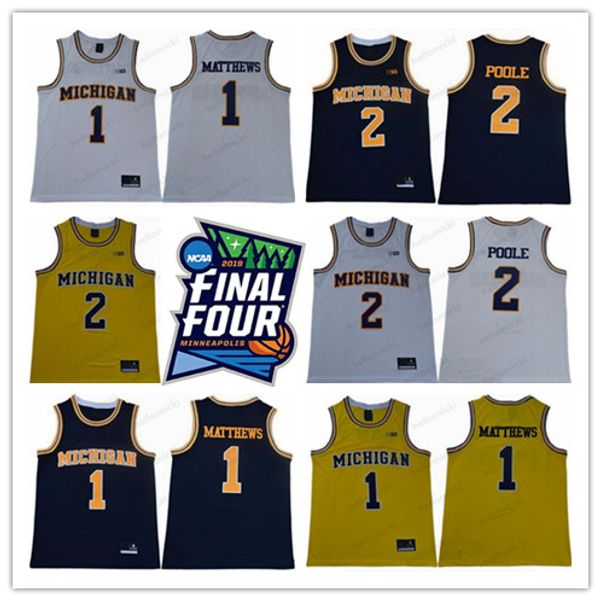 

Michigan Wolverines #1 Charles Matthews #2 Jorda Poole NCAA College Jersey University Mens Basketball Jersey Top quality S-3XL