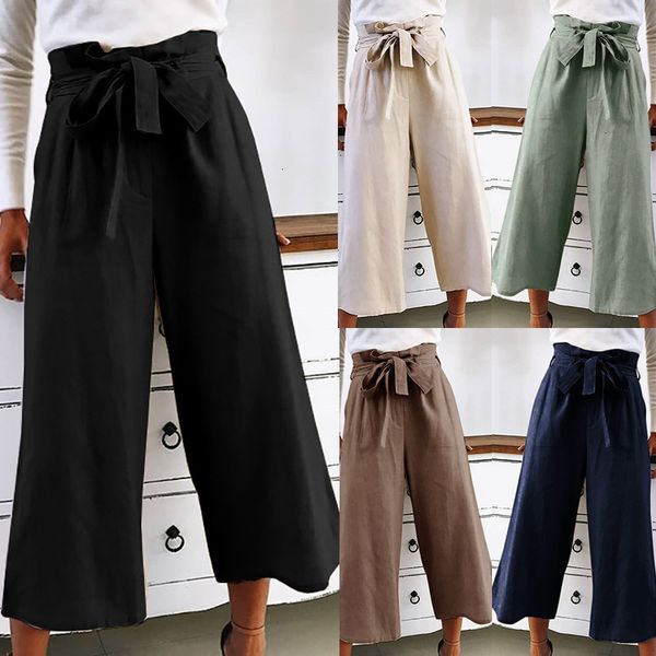 

женщины леггинсы женские брюки 2019 женщин оранжевый wide leg брюки брюки высокой талией tie front брюки palazzo элегантные брюки длинная юб, Black;white