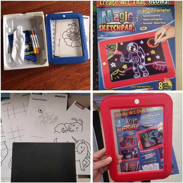 

3d magic drawing pad children's puzzle board 3d art board magic pad create art light up drawing pad zza1621 10pcs
