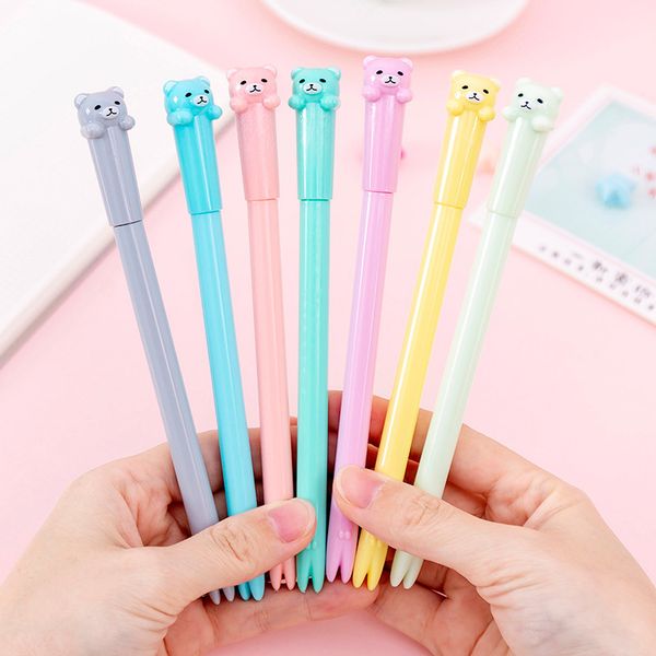 

40pc/lot cute cartoon bear gel ink pen/creative student office water pen / signature pen/children gift/school supplies