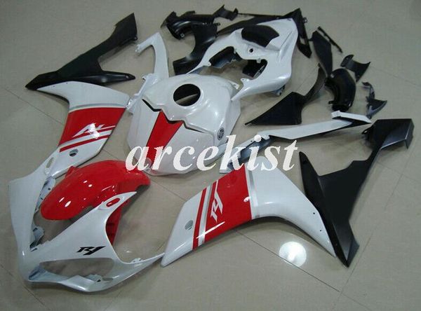 

4 gifts new abs injection mold motorcycle full tank cover fairings kit for yamaha yzf-r1 2007 2008 07 08 r1 body set white red