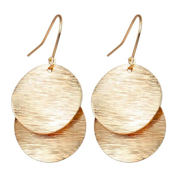 

new fashion jewelry vintage gold sequins shell drop dangle earrings for women metal geometric statement earrings, Silver