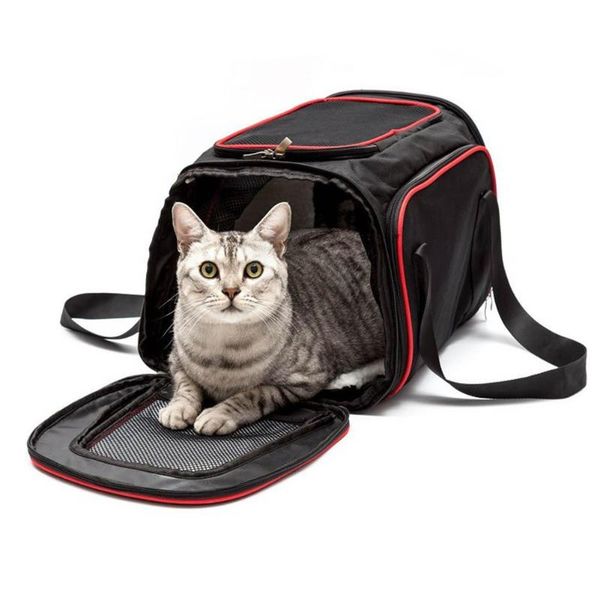 

portable fashion striped dog cat carrier bag pet puppy cat bag foldable dog car seat mat cage travel accessosy slings